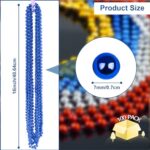 ZYFLSQ 100 Pcs 33″ 7mm Metallic Blue Beads Necklaces, Bulk Mardi Gras Beaded Necklaces, Party Beads Costume Necklaces