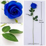 AnotherGifts 10pcs Royal Blue Silk Roses Artificial Rose Flowers Long Stem for DIY Wedding Bouquet Table Centerpiece Home Decor Wedding Party Garden- Exclusive Style