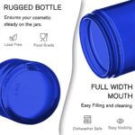 2 oz Blue Glass Jars with Lids, Bumobum 3 pack Small Jars with White Labels & Inner Liners, 60 ml Empty Round Cosmetic Containers for Sample, Powder, Cream, Lotion, Spice