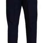 Dolce & Gabbana Blue Cotton Slim Trousers Chinos Pants IT50 | L