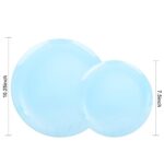 KIRE 60PCS Blue Plastic Plates Disposable – Heavy Duty Light Blue Plates Include 30Pcs 10.25” Blue Dinner Plates and 30Pcs 7.5” Blue Dessert/Salad Plates for Baby Shower and Easter Party