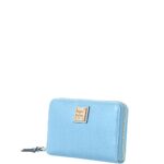 Dooney & Bourke Wallet, Saffiano Medium Zip Around Credit Card Case Wallet – Sky Blue