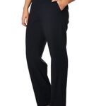 Briggs New York Womens Flat Front Pull On with Slimming Solution Casual Pants, Navy, 16 US