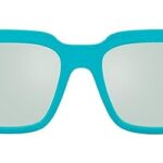Dolce & Gabbana DG 6184 334665 Azure Plastic Square Sunglasses Blue Mirror Lens