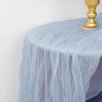 Joanlody Blue Cheesecloth Table Runner 10Ft Rustic Gauze Cheese Cloth Table Runner Boho Tablecloth for Wedding Bridal Shower Fall Thanksgiving Christmas Decoration