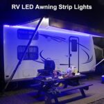 TEKSHINNY RV Underglow Led Light Kit, 12V 16.4FT RV Awning LED Light Strip, Waterproof Exterior Underbody Lighting for Camper Motorhome Travel Trailer Concession Stands Food Trucks, Blue