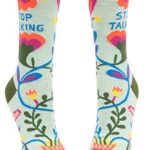 Blue Q Socks, Women’s Crew, Stop Talking,Multicolor,OS