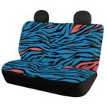 Wanyint Blue Zebra Print Print Car Seat Cover for Women Non-Slip Front and Rear Split Bench Protection,Breathable Auto Accessories Universal Fit Most Cars