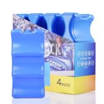 Cold Freezer Cool Ice Packs Double Sided Contoured Reusable Long Lasting for Breast Milk Baby Bottles Cool Storage Insulated Bags, Lunch Box Soda Beer Can Coolers(600g,Set of 4)