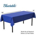 Plastic Tablecloth Disposable Blue (12 Pack) Bulk – Ultra Heavy Duty Table Cloth Rectangle (54” x 108”) 6 Foot or 8 Foot Tables, Premium Royal Blue Party Table Cloths Birthdays Christmas [12 Pack]