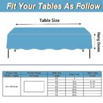 Fixwal Sky Blue Plastic Tablecloth 6 Pack Disposable Table Cloth 54″ x 108″ Plastic Table Cover Premium Rectangle Tablecloths for Baby Shower Engagement Wedding