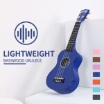 Strong Wind Soprano Ukulele – Stringed Musical Instrument Ukulele for Beginners Adults, 21 Inch Basswood Ukelele (Dark blue)