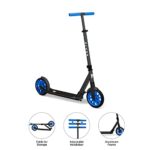 Flyer Kickstart Max, Kick Scooter, Adjustable Handlebars & Foldable, Blue Scooter 8+ Years, and up to 220 lbs