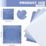 Zhanmai 100 Pack Cocktail Napkins 5 x 5 Inch Scalloped Napkins Beverage Napkins Gradient Color Paper Napkins with Scalloped Edges Thick Disposable Luncheon Napkins for Party Supplies (Dusty Blue)