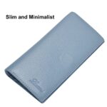 Lavemi Ultra Slim Thin Leather Women Wallet RFID Blocking Credit Card Holder Bifold Long Ladies Billfold (Light Blue)