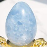Acxico 1PCS Natural Kyanite Quartz Crystal Dragon Egg Reiki Healing Ball Ornament