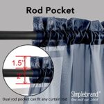 Simplebrand Blue Sheer Curtains 63 Inch Length 2 Panels, Rod Pocket Solid Color Window Sheer Curtain Panels, Elegant Curtains & Drapes for Living Room, Bedroom 2 Panels (Navy Blue, 42″ W x 63″ L)