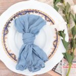 MLMC Rustic Cheesecloth Napkins Set of 10 Dusty Blue Gauze Cheese Cloth Napkins 21″x21″ Wrinkled Table Napkins in Bulk for Baby Shower Wedding Events Decor