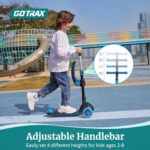 Gotrax KS3 Pro Kick Scooter for Kids, One Key Removable Seat & 3 Extra Wide PU Light-Up Wheels and Anti-Slip Deck, Adjustable Height Handlebar and Lean-to-Steer, Foldable Scooter for Children Aged 2-8