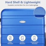 YEMENREN Luggage Sets Hardside Lightweight Suitcase with Spinner Wheels TSA Lock, 3-Piece Set (20/24/28), Blue