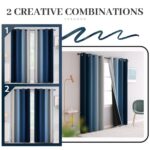 Yakamok 100% Blackout Curtains 84 inches Long,Room Darkening Blue Curtains Ombre for Bedroom Grommet Thermal Insulated Gradient Curtains for Living Room,2 Panels,52×84 inch