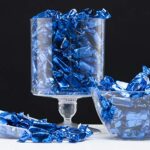 Blue Foils Chewy Taffy Candy, 1-Pound Bag of Blue Color Themed Kosher Candies Individually Wrapped Raspberry Fruit-Flavored Taffies (NET WT 454g, About 63 Pieces)