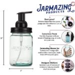 Jarmazing Products Vintage Blue Glass Mason Jar Foaming Dispenser – Two-Pack