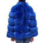 Lisa Colly Women Winter Furs Coat Jacket Luxury Faux Fox Fur Coat Slim Long sleeve collar coat Faux Fur Coat Overcoat (2XL, Blue)