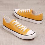 ZGR Women’s Canvas Low Top Sneaker Lace-up Classic Casual Shoes(Yellow?US8)