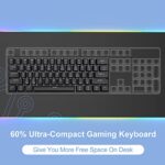 DIERYA 60% Mechanical Keyboard, DK61se Wired Gaming Keyboard with Blue Switches, LED Backlit Ultra-Compact 61 Keys Mini Office Keyboard for Windows Laptop PC Gamer Typist?Black?