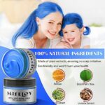 Blue Temporary Hair Color Wax 4.23 oz, Instant Natural Hairstyle Cream Dye, Washable Styling Pomadesfor Men Girls Women Youth, Disposable Coloring Mud for Party Cosplay DIY Halloween