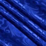 VACVELT Damask Jacquard Satin Fabric by The Yard, 60 Inch Wide Royal Blue Satin Fabric Shiny Cloth Fabric, Silky Brocade Fabric for Bridal Dress, Wedding Decorations, Crafts, Sewing, Draping (1 Yard)