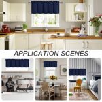 DWCN Valance Curtains for Living Room, Navy Window Valance Solid Short Topper, Short Curtains Valance for Small Window, Farmhouse Valance -1 Panel, 42 X 18 Inch, Navy Blue