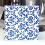 Blue Floral Cocktail Napkins For Wedding Party Birthday With 2 Layers, Paper Luncheon Napkin, 13×13 Inch, 20 Count