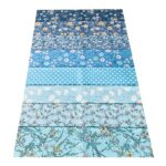 18″ x 22″ Fat Quarters Quilting Cotton Fabric Bundles for Sewing, 8 PCS Blue Floral