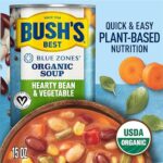 BUSH’S BEST 15 oz Blue Zones Hearty Vegetable Soup, Source of Plant Based Protein and Fiber, Low Fat, Gluten Free, (Pack of 6)
