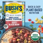 BUSH’S BEST 15 oz Blue Zones Zesty Black Bean Topper, Source of Plant Based Protein and Fiber, Low Fat, Gluten Free, (Pack of 6)