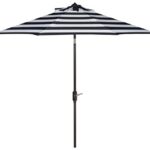 Safavieh PAT8004B Outdoor Collection Iris Fashion Line Auto Tilt Umbrella, 9′, Navy/Off White