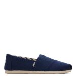 TOMS Women’s Alpargata Recycled Cotton Canvas Slip On Sneaker Navy Recycled Cotton Canvas