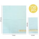 WDF 150Pack Baby Blue Napkins Disposable – 3ply Blue and Gold Paper Napkins, Premium Quality Elegant Disposable Blue Napkins, Party Napkins Dinner Napkins for Bridal Shower Wedding Birthday
