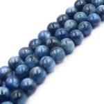 SR BGSJ Jewelry Making Craft Natural 11-12mm AA Grade Round Blue Kyanite Beads Gemstone Spacer For DIY Design Beads Strand 15″