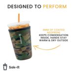 Sok It Java Sok Iced Coffee & Cold Soda Insulated Neoprene Cup Sleeve (Blue Tie Dye, Medium: 24-28oz)