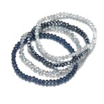 Noessla Beaded Boho Stretch Bracelet Colorful Stackable Crystal Beads Bracelets Trendy Costume Jewelry Mothers Day Gifts for Women (Dark blue)