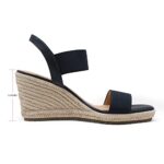 DREAM PAIRS Womens Open Toe Espadrilles Dressy Platform Sandals Slip on Elastic Ankle Strap Wedges Sandals SDPW222W Navy Size 9.5