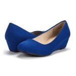 DREAM PAIRS Women’s Debbie Royal Blue Mid Wedge Heel Pump Shoes – 7.5 M US