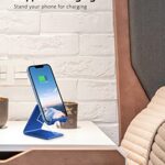 Tobeoneer Phone Stand, Aluminum Phone Holder for iPhone 15 14 13 12 11 X 8 7 6 Plus 5, Tablet, Samsung, Huawei, Suitable for All Smartphones, Adding a Touch of Style to Your Office Decor. (Blue)