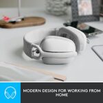 Logitech Zone Vibe 100 Lightweight Wireless Over Ear Headphones with Noise Canceling Microphone, Advanced Multipoint Bluetooth Headset, Works with Teams, Google Meet, Zoom, Mac/PC – Off White