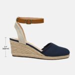 DREAM PAIRS Wedge Sandals for Women, Espadrilles Wedges Closed Toe Sandals with Ankle Strap Navy Size 7.5 Amanda-3
