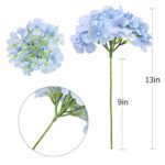 Tifuly Hydrangea Artificial Flowers with Stems 12pcs Fake Hydrangea Silk Flowers Faux Hydrangea Flowers Heads for Office Home Party Wedding Centerpiece DIY Floral Decor (Sky Blue)