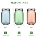 Sieral 6 Pack 32 oz Colored Mason Jars with Lids Bulk Vintage Color Glass Mason Jars Airtight Multifunction Mason Jars Pickling Preserving Fermenting DIY Crafts for Storage Canning, Pink, Blue, Green